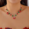 Christmas Metal Chain Necklace For Women Crystal Zircon Elk Santa Claus Snowman Bell Xmas Tree Pendant Choker Jewelry - Image 12