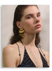 Statement Stainless Steel Hammer Metal Geometric Drop Big Earrings Gold Pvd Plated Attractive Daily Jewelry - Image 12