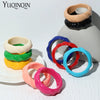 Resin Cuff Engraved Bracelets Bangles for Women White Acrylic Wide Big Bracelet Female Simple Charm Party Jewelry - Image 2
