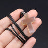 Charm Natural Semiprecious Stone Cross Shape Crystal Tiger Eye Agate Pendant Necklace Jewelry Gift for Women 25x18mm - Image 45