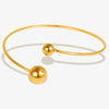 1pc Classic Stainless Steel Brief Metal Texture Bangle Terror Eyes Metallic Ball Opening Adjustable Bangles For Women Gift - Image 26