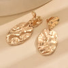 Geometric Irregular Hammer Texture Non Pierced Ear Clips for Women Metal Gold Clip on Earrings Jewelry Gift - Image 3