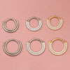Titanium Clicker Septum Nose Ring Sector CZ Daith Earring Hoop Front Facing Hinged Segment Piercing Body Jewelry - Image 17