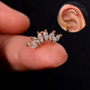 1PC Curved Cz Cartilage Stud Moon Leaf Helix Rook Conch Screw Back Earring Stainless Steel Ear Piercing Jewelry - Image 3