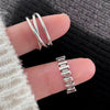 Retro Simplicity Silver Adjustable Double-layer Crossed Irregularly Line Ring for Women Girl Jewelry Accessory Gift - Image 4