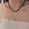 2 Pcs Vintage Peace Buckle Pendant Necklaces Stone Beads Chains Choker Necklace Set Women Men Chinese Style Jewelry K - Image 13