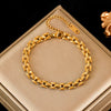 Woven Link Stainless Steel Bracelet with Gold Tone Finish - Image 8
