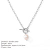 Freshwater Pearl Toggle Necklace for Women Paperclip Chain Necklace Stainless Steel Long Box Square Chain Long Choker - Image 7