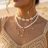 3pcs/set Bohemian Pearl Starfish Pendant Necklace for Women Irregular Blue Stone Beads Link Chain Beach Party Jewelry - Image 9