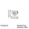 Carlidana High Polish Stainless Steel Silver Color 7 6mm Engraved Letter Alphabet Initial Perforated Heart Charm Accessories - Image 10