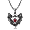 Gothic Punk Bat Wings and Heart-Shaped Resin Pendant Necklace Dark Fantasy Style Alloy Chain, Halloween Gift for Women, Casual Accessories - Image 7