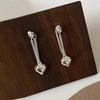 Vintage Silver Hoop Earrings For Women Korean Heart Chain Drop Earring Prevent Allergy Party Gothic Punk Jewelry - Image 4
