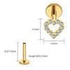 Titanium Mini Heart Cartilage Earring 16G Dainty Flat Back Labret Stud Tragus Helix Piercing Jewelry - Image 15