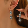 Retro Bohemian Alloy Women's Round Imitation Pearl Pendant Long Earrings Unique Decorative Gifts Party Jewelry - Image 2