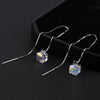 1Pair Silver Needle Acrylic Square Earrings Line Tassel Chain Drop Earring Women's Ear Line Straight Jewelry Gifts - Image 1