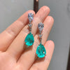 Paraiba Tourmaline Gemstone Long Pendant Necklace Tassel Earrings Wedding Anniversary Jewelry Set Women Birthday Gift - Image 5