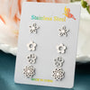 4Pairs Geometric Stainless Steel Heart Star Earring Moon Cross Ear Jewelry Set Girls Simple Classic Earrings Gifts Accessories - Image 26