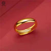 Sand Gold Adjustable Ring Matte Wide Band Openable Fade Resistant Unisex Couple Jewelry Minimalist Gift - Image 30