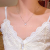 Sparkling Zircon Sugar Cube Titanium Steel Necklace for Women Clavicle Chain Choker Jewelry Accessories - Image 1