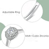 Adjustable Solitaire Rings for Women Bridal Classic Silver Color +Cubic Zirconia Wedding Engagement Marriage Ring Jewelry - Image 14
