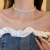 Imitaition Pearl Necklace for Women Simple Collarbone Chain White Choker Necklaces Wedding Jewelry - Image 2