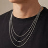 2mm Casual Stainless Steel Cuban Chain Necklace for Men,Hip Hop Punk Silver Color Metal Chain Link Layers Collars Jewelry - Image 3
