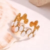 316L Stainless Steel Enamel Double Row Oval Open Ring Gold Plated Jewelry For Women Everyday Wear - Image 5