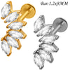 1PC Implant Steel Paved Flat Back Flower 3/4/5/6 Marquise CZ Labret Piercing Internal Thread Tragus Helix Lobe Earring - Image 22