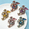 Retro Magical Dragon Brooches For Women Unisex 5-color US Flag Animal Party Casual Brooch Pin Gifts - Image 1