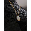 Stylish Processed Opal Stone Minimalist Small Chic Pendant Necklace Gold Plated Jewelry for Women Gift - Image 2