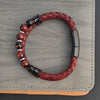 Multi Layer Braided Rope Leather Bracelet Stainless Steel Men Bangles for Red Stone Charm Women Jewelry - Image 6