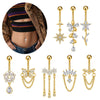 1pcs Faux Fake Belly Piercing Flower Butterfly Dangling Fake Belly Button Pircing Clip On Umbilical Navel Cartilage Earring Clip - Image 17