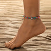 Cute Sea Turtle Rainbow Beaded Anklets For Women Elastic Rope Chains Adjustable Ankle Bracelet Beach Jewelry Summer Accessories - Image 2