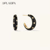 Dplaopa Silver Toronto Dome Hoops Clips Black Zircon CZ Star Women Clips Jewelry Gift - Image 1