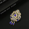 Gold Color Caftan Brooch for Women Moroccan Wedding Dress Jewelry Turkish Arabic Crystal Hijab Lapel Flower Brooch Pins - Image 8