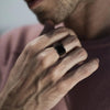 Stylish Black Stone Rings for Men Boys, Stainless Steel Geometric Square Ring Signet Ring,Jewelry Gifts for Him - Image 2