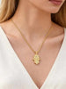 Hamsa Hand Star of David Necklace Gold Plated Stainless Steel Protection Amulet Cubic Zirconia Pendant for Women - Image 2