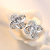 Charming Silver Silver/Purple Flower Zirconia Stud Earrings, Women's Wedding Party Jewelry - Image 2