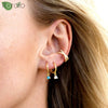 Silver Needle Geometric Pendant Gold Earrings CZ Delicate Hoop Earrings for Women Wedding High Jewelry Gifts - Image 5