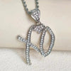Creative Bubble Letter Xo Inlaid White Zircon Pendant Necklace Men's Casual Party Jewelry Holiday Gifts - Image 3