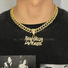 Ulj Men Women Hip Hop realhasta lamuerte Letter Pendant Necklace 12MM Cuban chain Iced out Bling Hiphop Charm Jewelry - Image 14