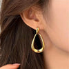 Simple Geometric Hoops Earrings For Women Stainless Steel Circle Drop Dangle Earrings Minimalist Everyday Jewelry Gifts - Image 3