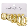 Gold Color Twisted C Shape Tear Drop Earrings Set for Women Metal Geometric Circle Earrings Jewelry - Image 6