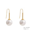 Imitation Pearls Drop Stainless Steel Golden Korean Hoop Earrings Charms Jewelry Gift - Image 12