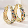 1 Pair of Colored Zircon Geometric Pendant Earrings Ladies' Classic and Holiday Party Jewelry Gift - Image 3