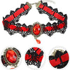1PC Vintage Gothic Choker Necklace Lace Gemstone Pendant Necklace for Women Girl Velvet Chain Cosplay Jewelry Gift - Image 11