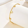 Chic Zircon Flower Anklet for Women Girls,Holiday Beach Stainless Steel Butterfly Cross Crown Bead Anklets, Jewelry Gifts - Image 6
