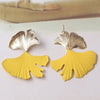 Ginkgo Biloba Dangle Earrings for Women Gold Color Metal Statement Drop Earrings Boucle D'Oreille Unusual Earrings - Image 6