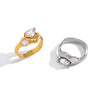 Ars Gold Plated Ring Stainless Steel Ring Double Water Drop Zircon Rings for Women Dainty Everyday Finger Rings - Image 6