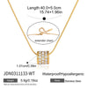 Pearl Look Bead Necklace with Clear Stone Pendant in Gold Tone - Image 8
